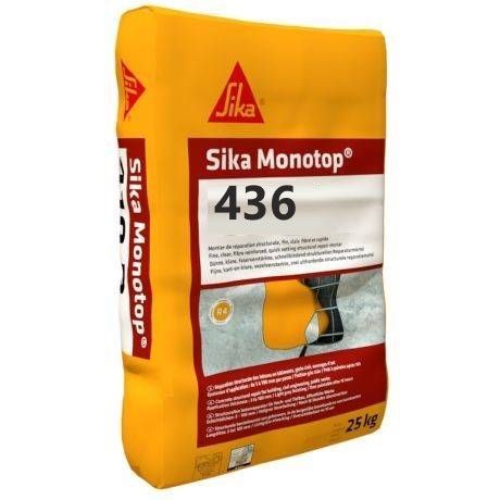 Sika MonoTop®-436 N Однокомпонентный раствор на цементной основе, наливного типа, предназначен для структурного ремонта железобетонных конструкций класса R4